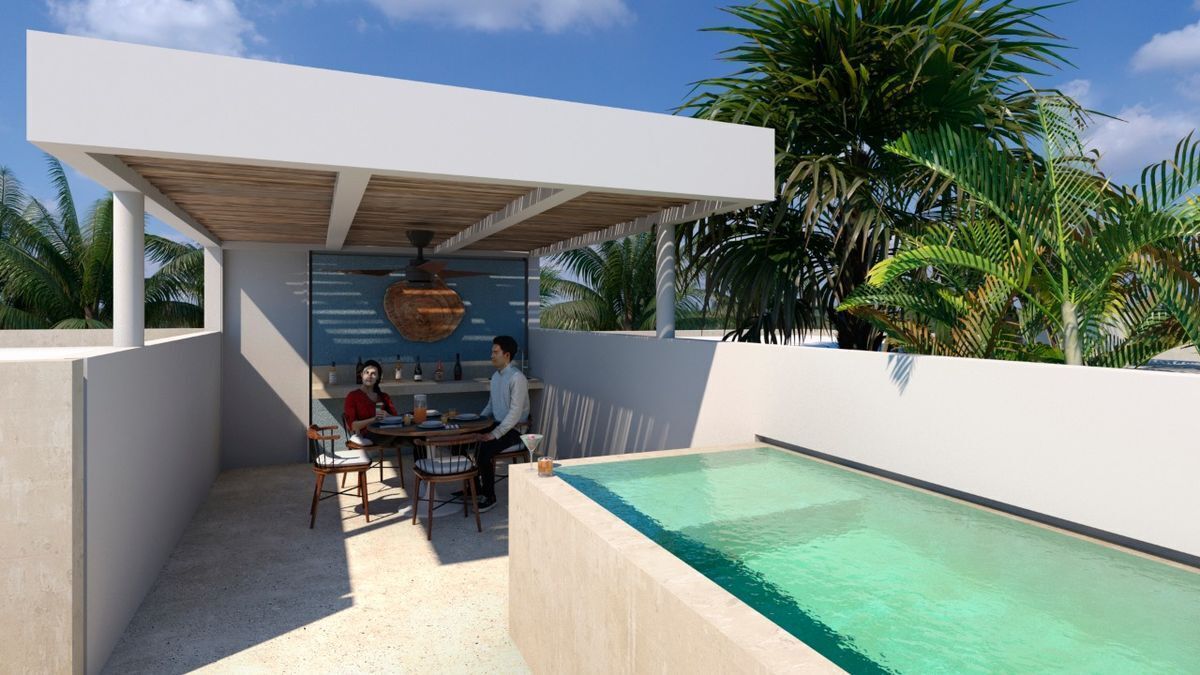 Casa de playa mod. Aqua a estrenar con roof-garden y piscina en Chelem, Yucatán