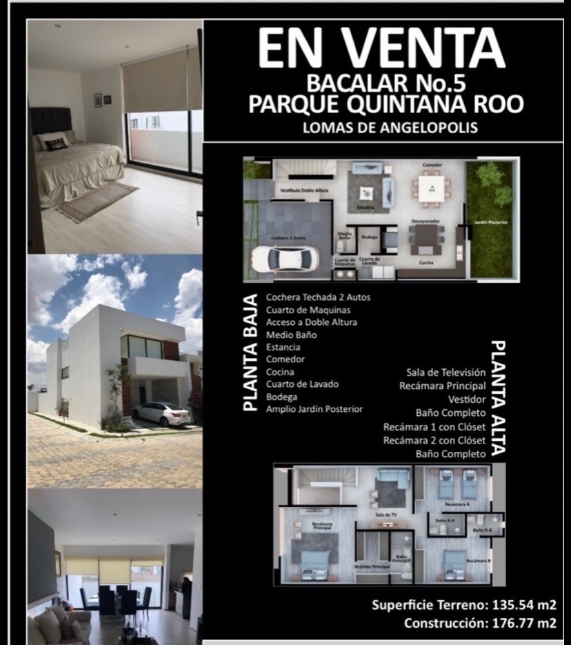 CASA EN VENTA EN ESQUINA LOMAS DE ANGELOPOLIS PARQUE QUINTANA ROO