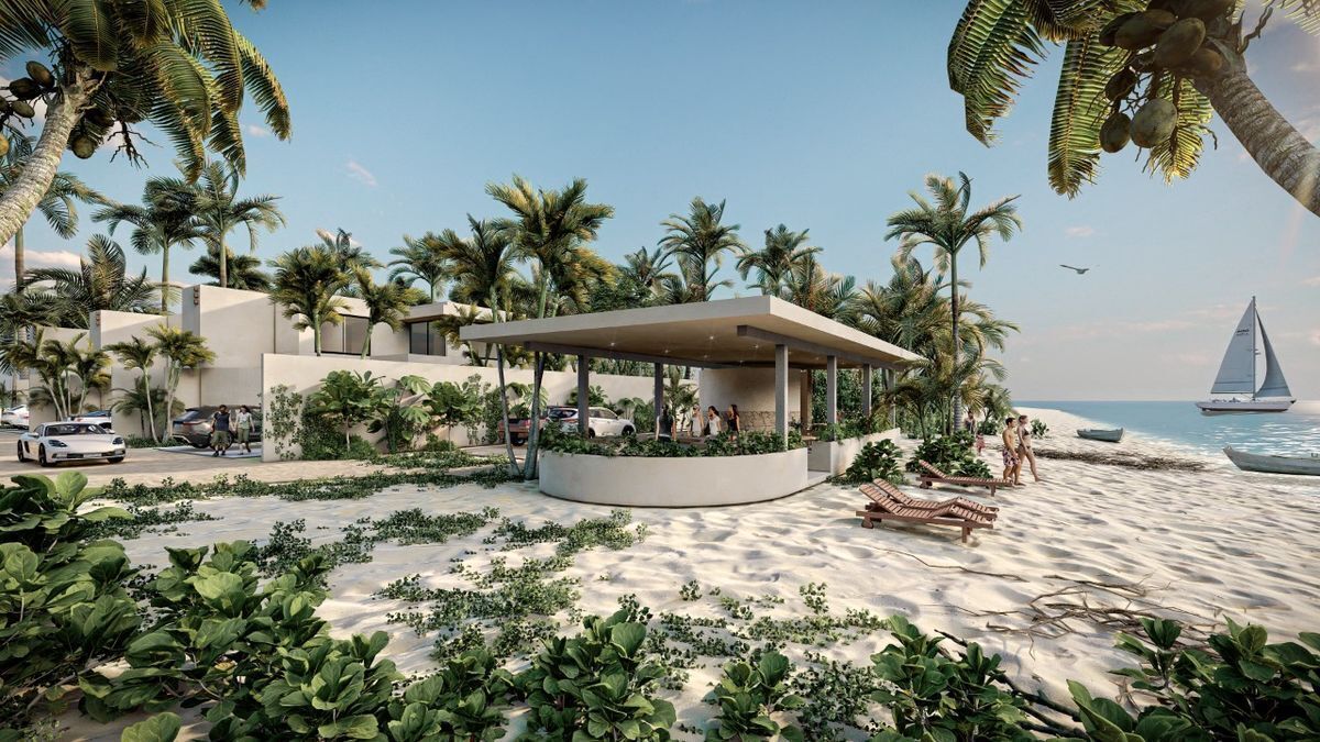 Casa Villa dentro Privada Playa en Venta en Sisal - Primera Fila