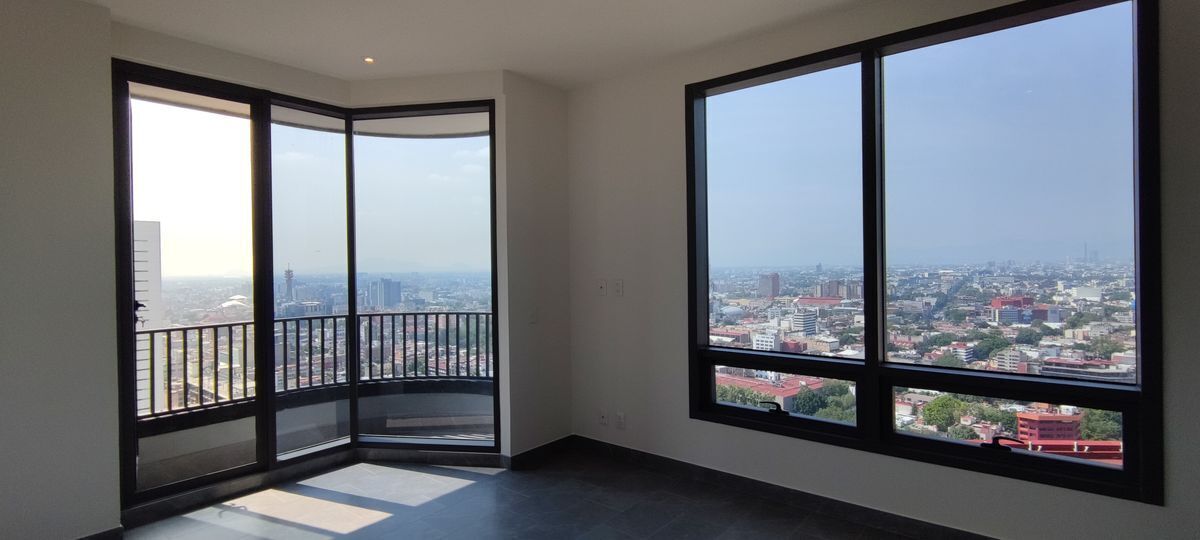 Departamento en Be Grand Reforma con doble vista y balcón