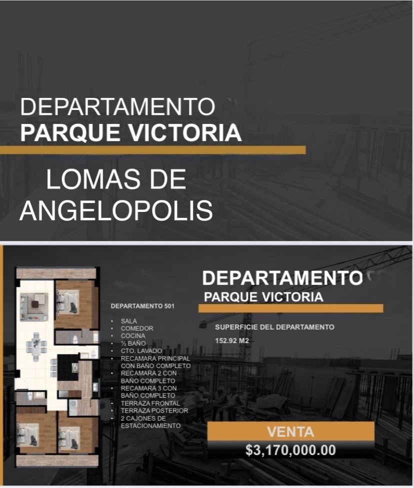 DEPARTAMENTO EN VENTA PARQUE VICTORIA LOMAS DE ANGELOPOLIS