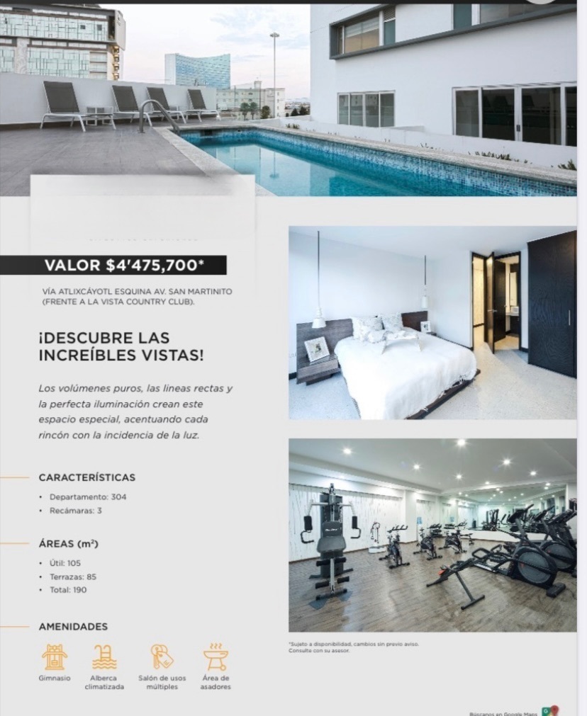 DEPARTAMENTOS  EN VENTA Y PENTHOUSE VIA ATLIXCAYOLT