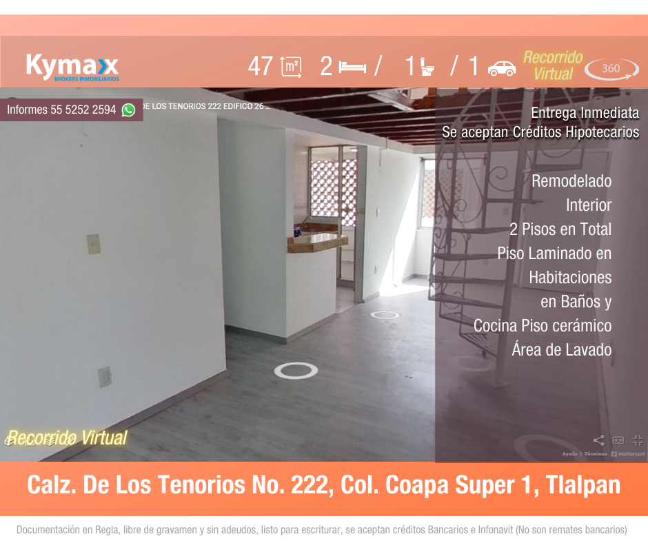 ¡Entrega Inmediata! Depto. en Col. Coapa Super 1, Tlalpan