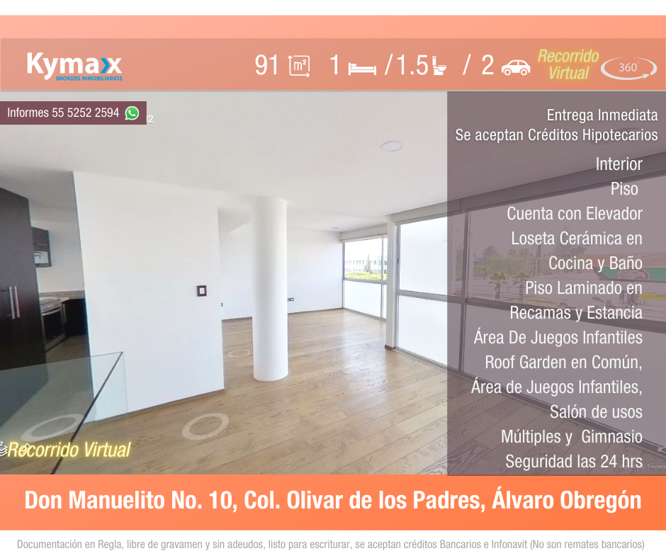 Excelente departamento 91 m2 Col. Olivares de los Padres, Alcaldía Álvaro