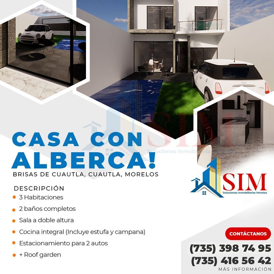 ESTRENA CASA CON ALBERCA FRACC BRISAS DE CUAUTLA MORELOS