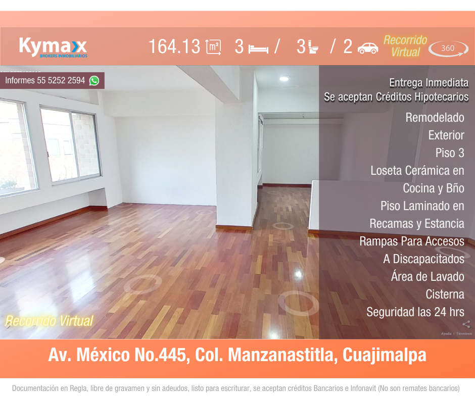 Hermoso departamento 164.13 m2 en Cuajimalpa