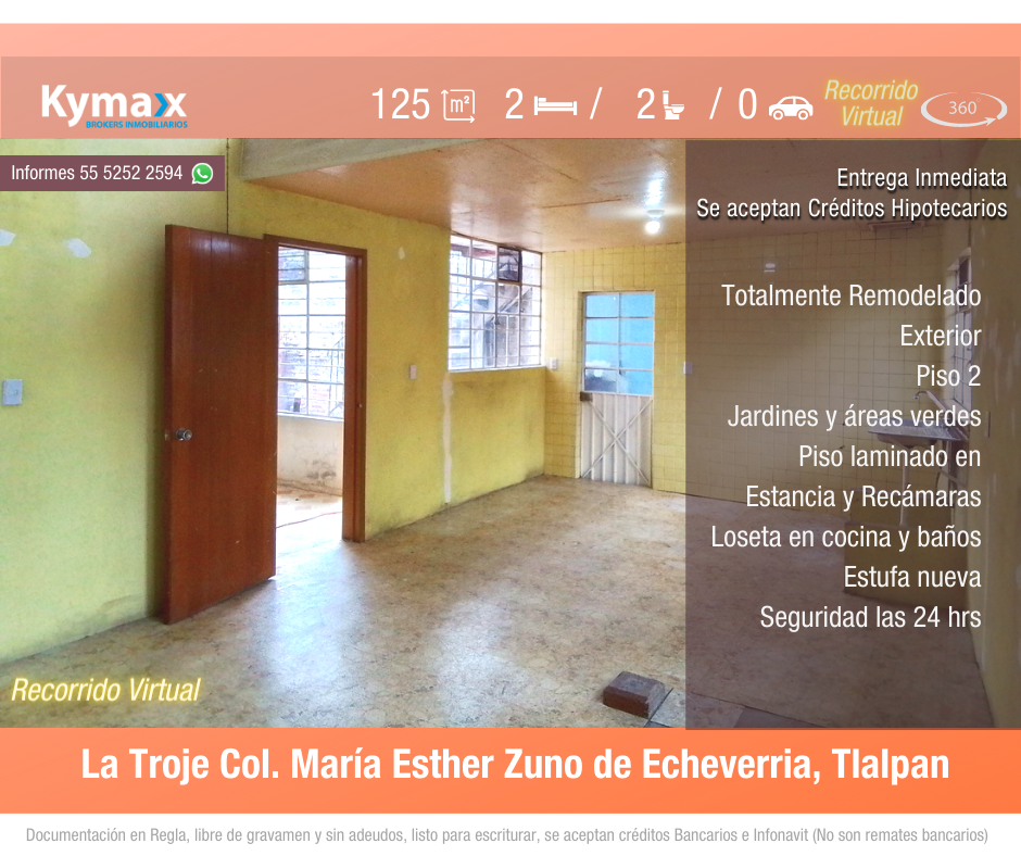 Excelente Casa 125 m2 Col. Maria Esther Zuno  de Echeverria, Tlalpan