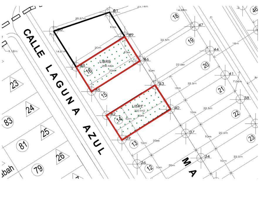 Terreno  en Venta en Calle Laguna Azul, Residencial del Lago, Carmen, Camp.