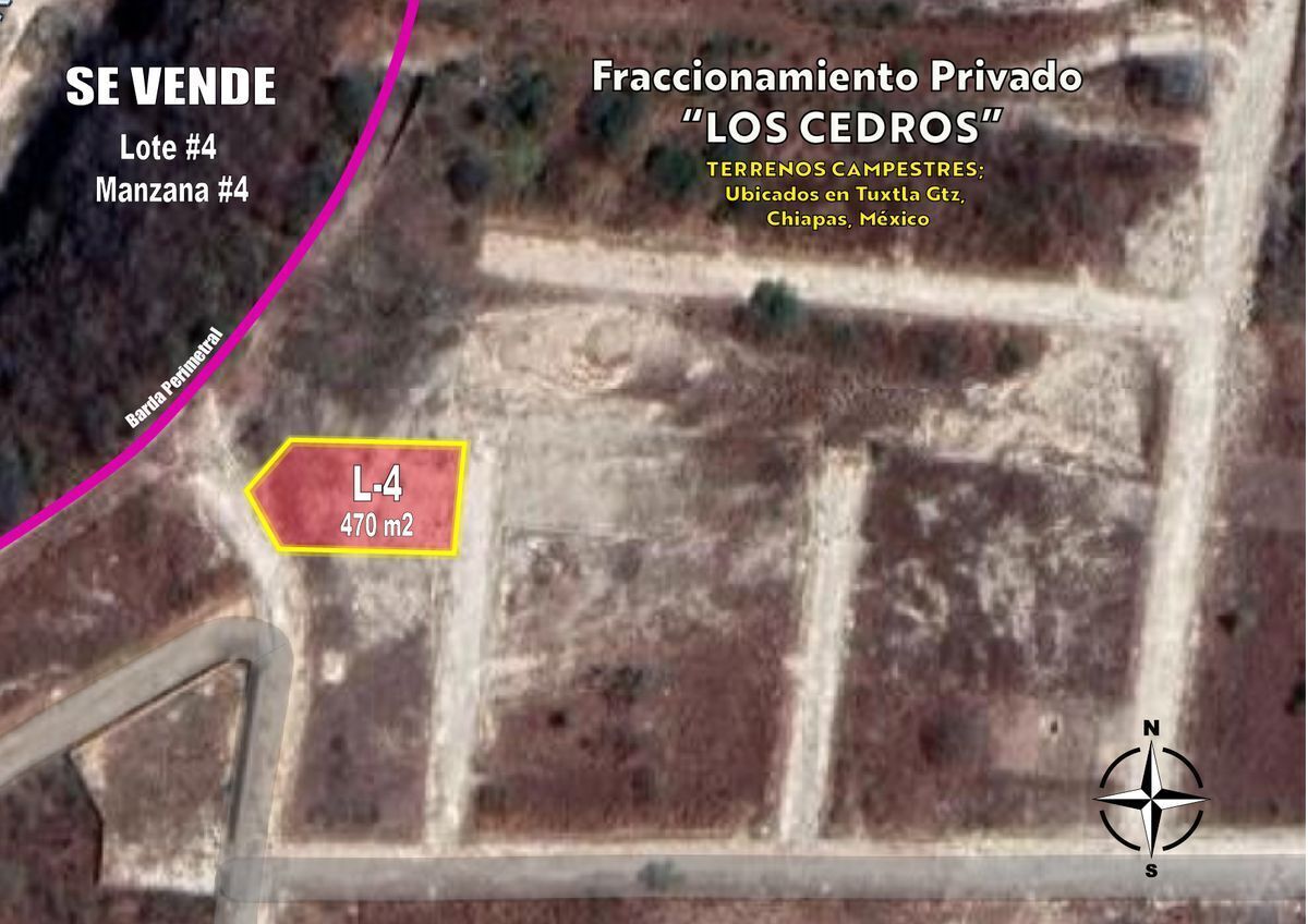 TERRENO EN VENTA DENTRO DE FRACC. PRIVADO "LOS CEDROS" LOTE 4 MZ 4