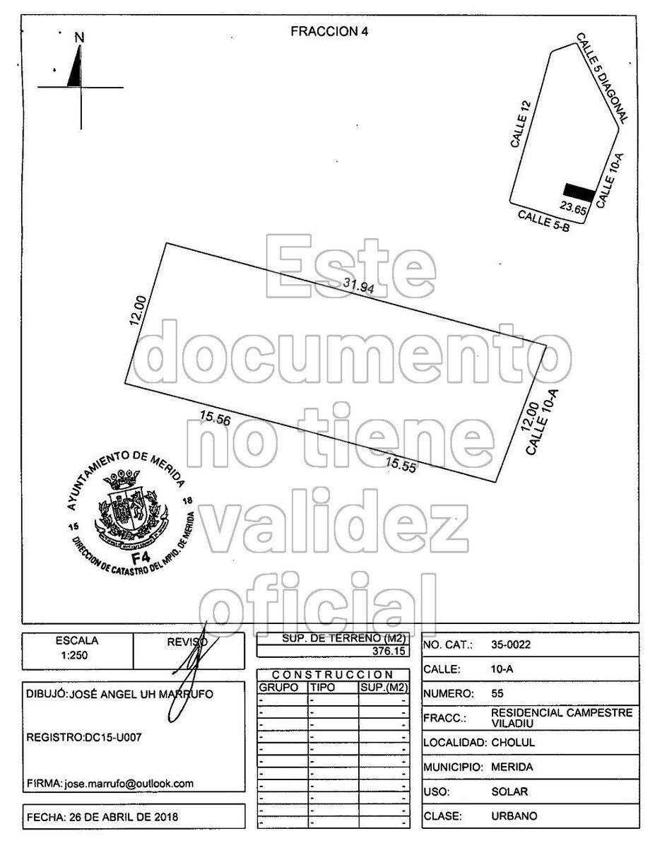 TERRENO RESIDENCIAL EN VENTA EN CHOLUL MERIDA EN CALLE PAVIMENTADA