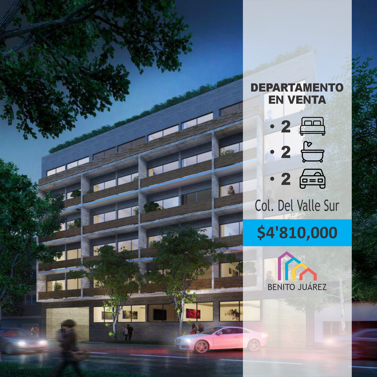 Venta de Departamento en Félix Cuevas, Benito Juárez