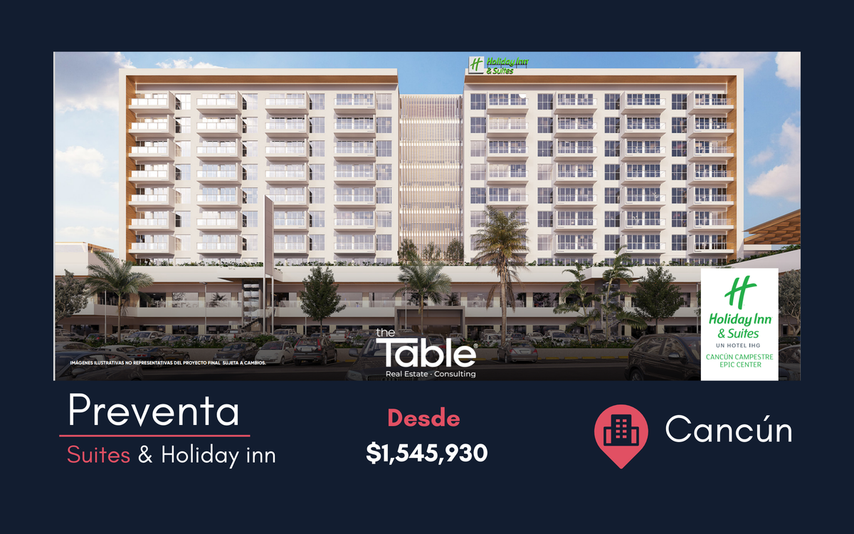 VENTA DE SUITES AMUEBLADAS CON HOTEL EN  CANCUN