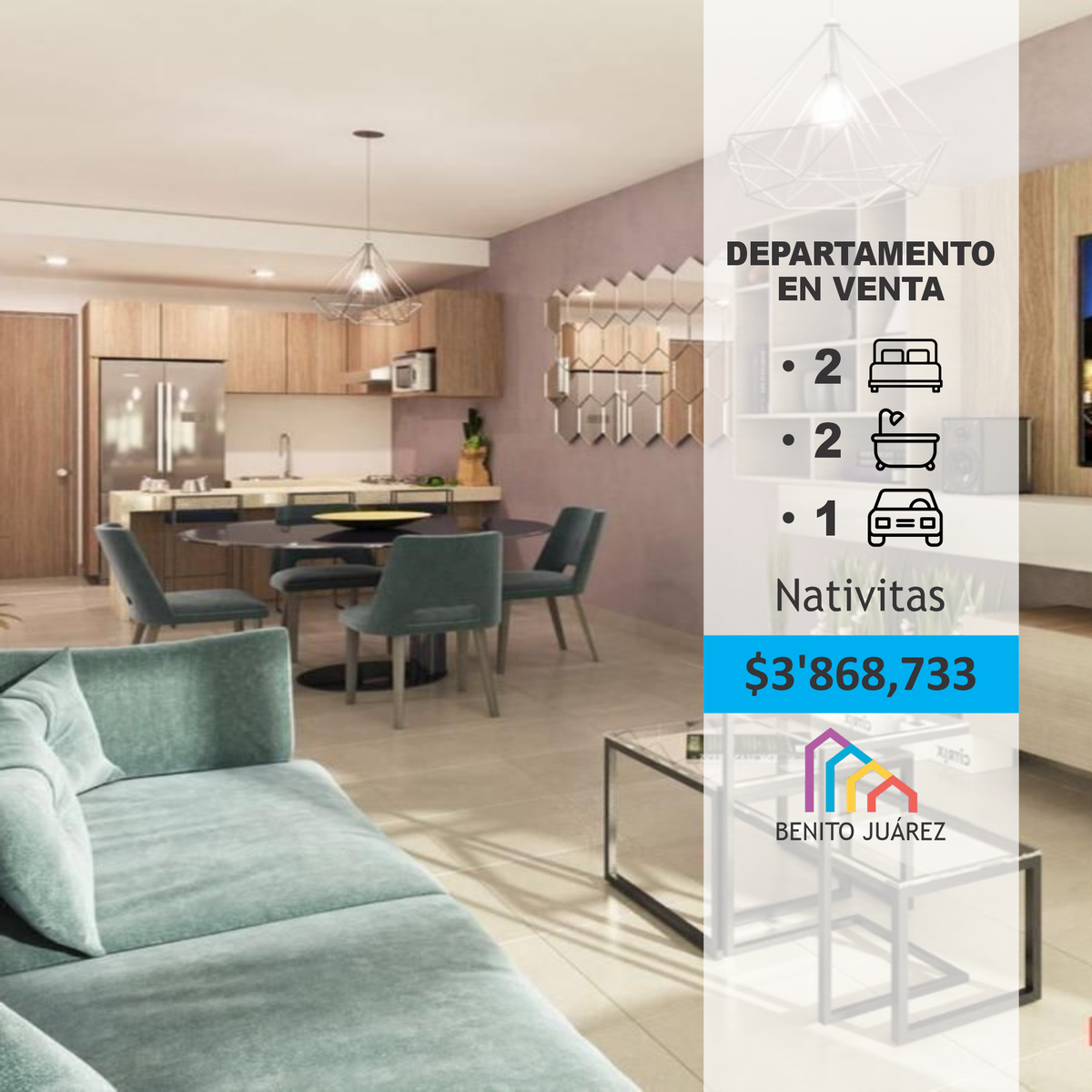 Venta Departamento Desarrollo Nueva Cortes, 2 rec + Alcoba